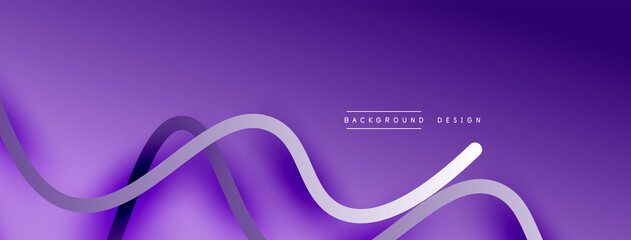Abstract gradient background with wave line with shadow effect. Geometric composition. 3D shadow effects and fluid gradients