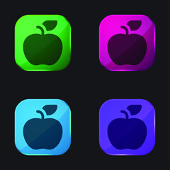 Apple four color glass button icon