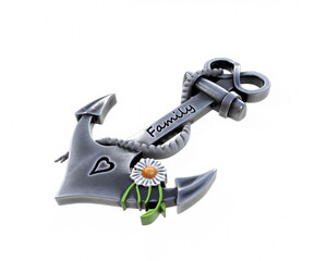 heavy iron anchor in seafaring 3D rendering © vadarshop