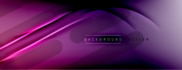 Fototapeta premium Abstract background - lines composition created with lights and shadows. Technology or business digital template. Trendy simple fluid color gradient abstract background with dynamic