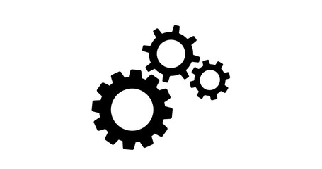 cogwheel gear spinning around animation video. cog wheel icon turning animated background teamwork concept