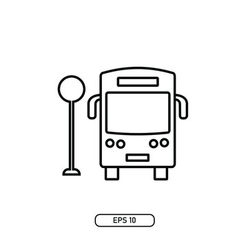 Bus icon isolated on white background. Vector art.
