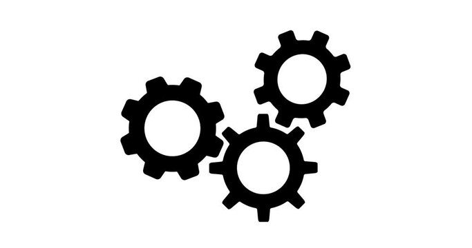 cogwheel gear spinning around animation video. cog wheel icon turning animated background teamwork concept