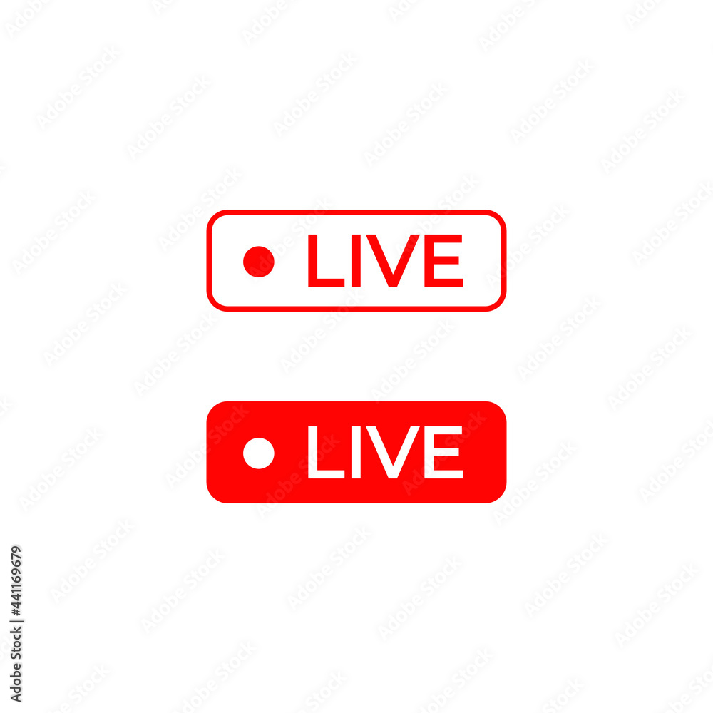 Poster live icon vector for streaming and broadcasting