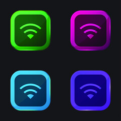 Apple four color glass button icon