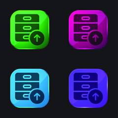 Archive four color glass button icon