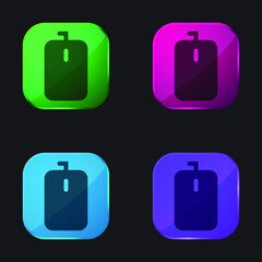 Bag Rounded Rectangular Black Tool Shape four color glass button icon