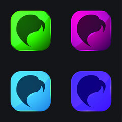 Prints four color glass button icon