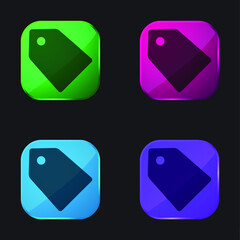 Black Label For Discounts four color glass button icon