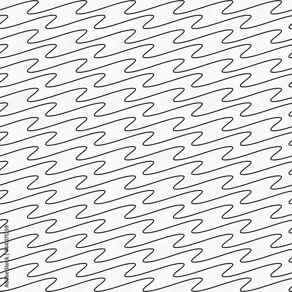 Poster Black wavy stripes. Vector simple pattern with waves.