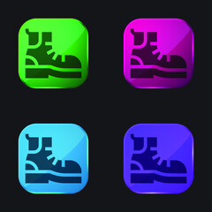 Boots four color glass button icon