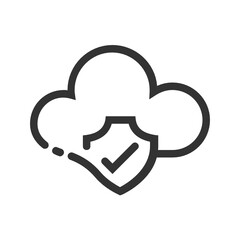 Security , Cloud Computing outline icon.