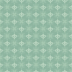 Decorative background pattern with floral ornament on a green background, wallpaper. Seamless pattern, texture