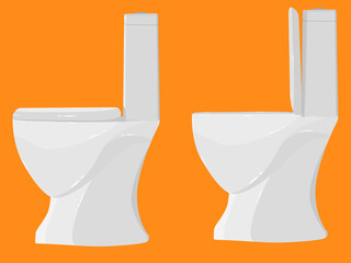 vector toilet as a single object with side view and there is an open toilet and a closed toilet, you can use it as an additional object in your project