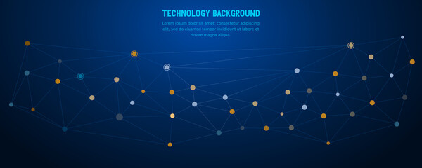 Obraz premium elegant tech network banner background, perfect for advertisement, poster, presentation, website background, etc. 