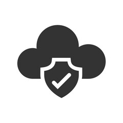 Security , Cloud Computing solid icon.