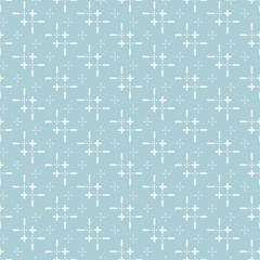 Abstract background pattern with simple geometric elements on a blue background, wallpaper. Seamless pattern, texture