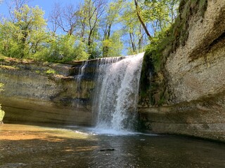 Cascades du hérisson dans le Jura en France
