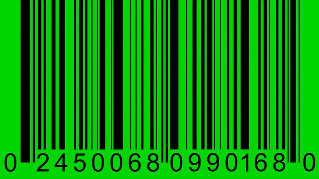 Barcode label spreading down
2D animation.4K.Includes green screen/alpha matte.