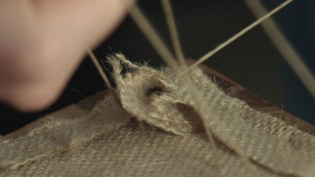 Man working on furniture upholstery, Kenilworth, Coventry, UK