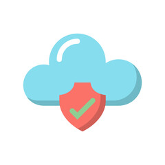 Security , Cloud Computing flat icon.