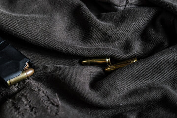 9mm para full metal jacket bullet on vintage cloth
