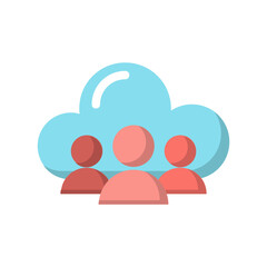 User , Cloud Computing flat icon.