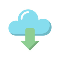 Download , Cloud Computing flat icon.