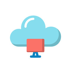Computer , Cloud Computing flat icon.