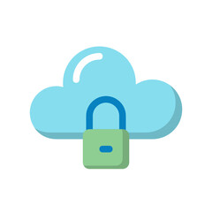 Security , Cloud Computing flat icon.