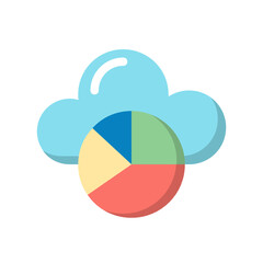 Graph , Cloud Computing flat icon.