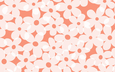 Floral seamless with hand drawn color flowers. Cute summer background. Modern floral compositions. Fashion vector stock illustration for wallpaper, posters, card, fabric, textile