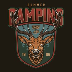 National park colorful vintage label