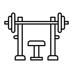 Vector Bench Press Outline Icon Design