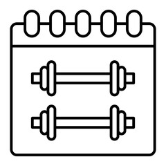 Vector Gym Calender Outline Icon Design