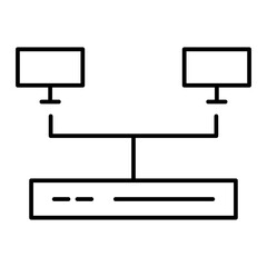 Vector Local Network Outline Icon Design