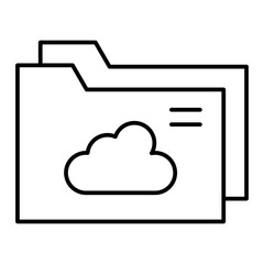 Vector Cloud Sharing Outline Icon Design