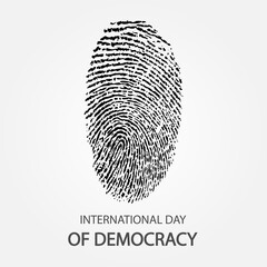 Fingerprint for International Day of Democracy, vector art illustration.
