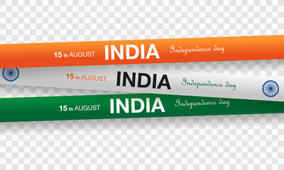 Obraz premium Indian Independence Day. Balloons and ribbons. India flag. August 15