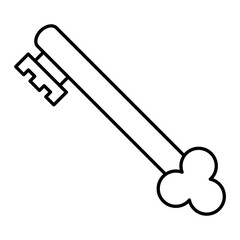 Vector Treasure Key Outline Icon Design