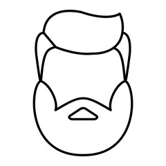 Vector Beard Man Outline Icon Design