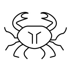 Vector Crab Outline Icon Design