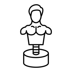 Vector Boxing Mannequin Outline Icon Design