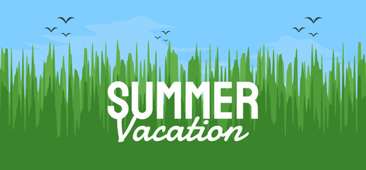 Summer template for banner, social media, greeting card. vector illustration