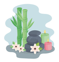 bamboo and spa icons