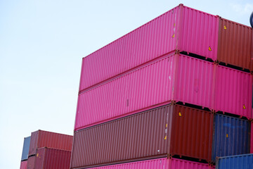 Containers in the depository, import and export view.