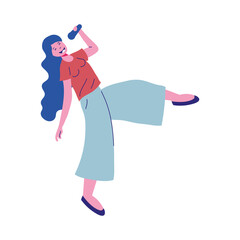 woman cartoon singing