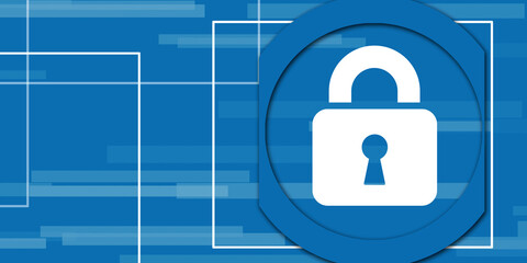 2d illustration Safety concept: Closed Padlock on digital background