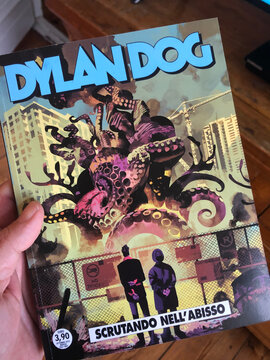 Rome, Italy - September 7, 2020: Dylan Dog, An Italian Horror Comics Series Created By Tiziano Sclavi And Published By Sergio Bonelli Editore