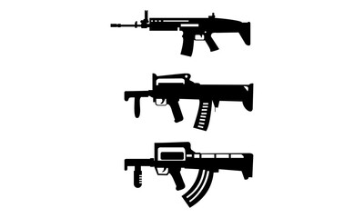 weapon scar and groza gun vector - obrazy, fototapety, plakaty